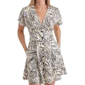 Marine Layer Camila Mini Dress Black And White Foliage Size Small